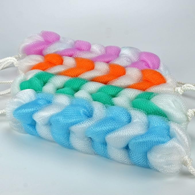 Eslite Exfoliating Loofah Back Scrubber for Shower,Wonderful Colors(4- Counts)