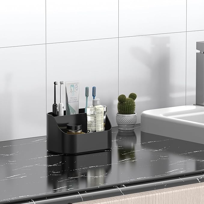 Mens Countertop Toothbrush Holder for Bathroom with Removable Divider