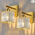 Wall Sconces Crystal Gold Wall Sconce Set of Two Indoor Wall Lamp Modern Wall Light Bathroom Vanity Light Fixtures Wall Lighting Wall Mounted Room Sconce