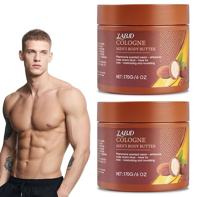 LABJD Cologne Body Butter for Men, 2 Pack Pheromone Scented Cream, Pheromone body butter for men,Hydrates and moisturizes to enhance attractiveness