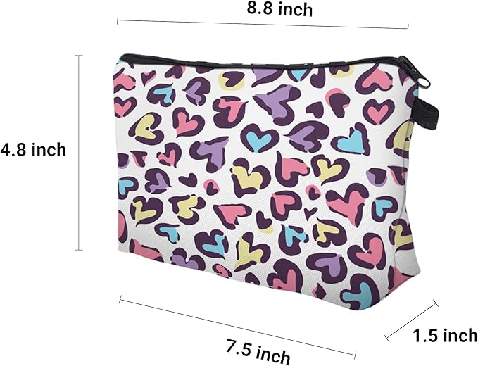 Aiphamy Cute Travel Makeup Bag Cosmetic Bag Small Pouch Gift for Women (Heart)