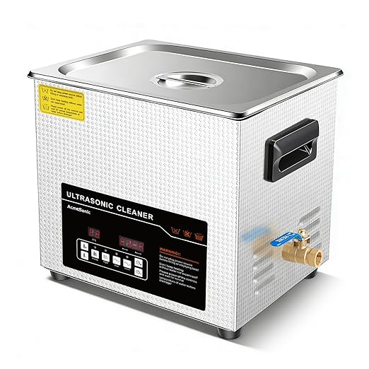 ACMESONIC Ultrasonic Cleaner 10L Dual-Frequency Professional Digital Stainless Steel Cleaning Machine with Heater Timer for Denture, Coins, Small Metal Parts, Circuit Board, Lab Tools, etc
