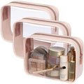 PACKISM TSA Approved Toiletry Bag - Clear Makeup Bag for Travel, Nude Pink