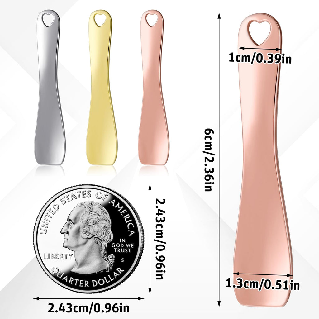 Hariendny 3 Pack Cosmetic Lotion Spatula Metal Makeup Spatula Face Cream Scoop Spatulas Mini Skin Care Spoon Reusable Applicator Tool for Face Mask Cream Lotions