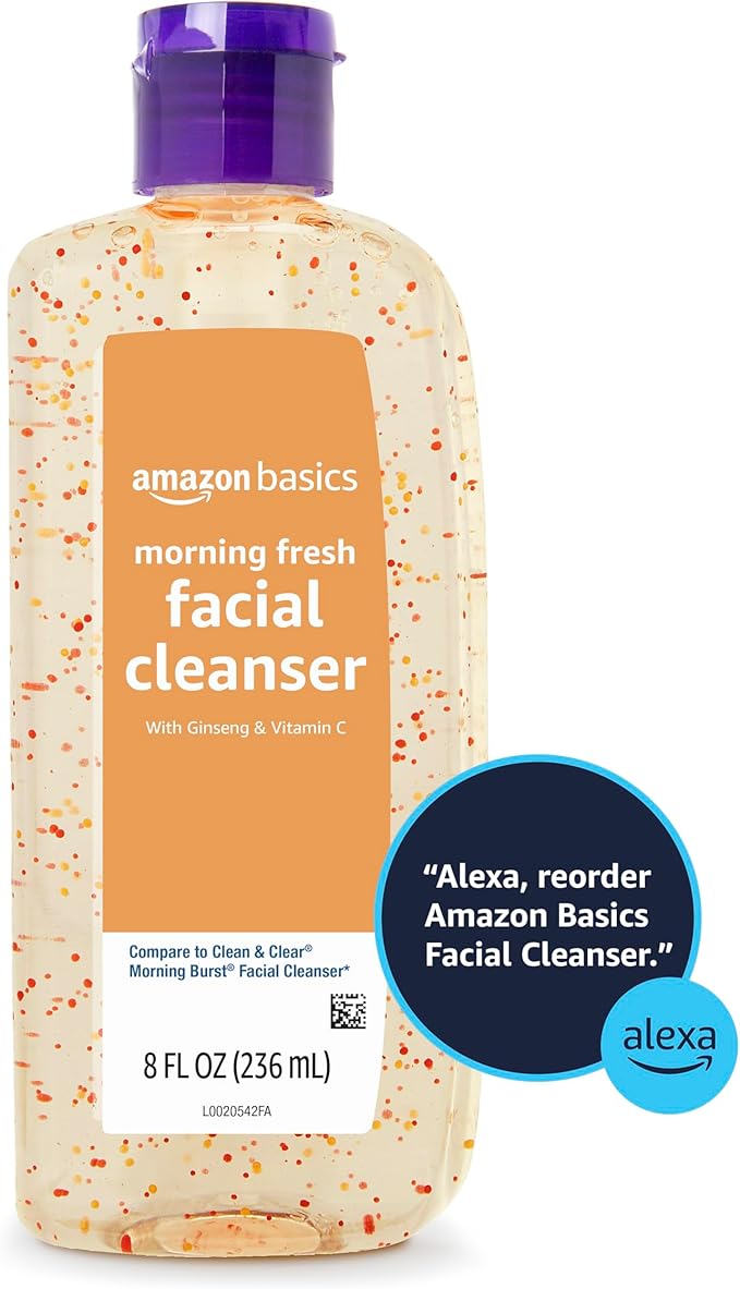 Amazon Basics Morning Fresh Facial Cleanser with Ginseng and Vitamin C, 8 fl oz