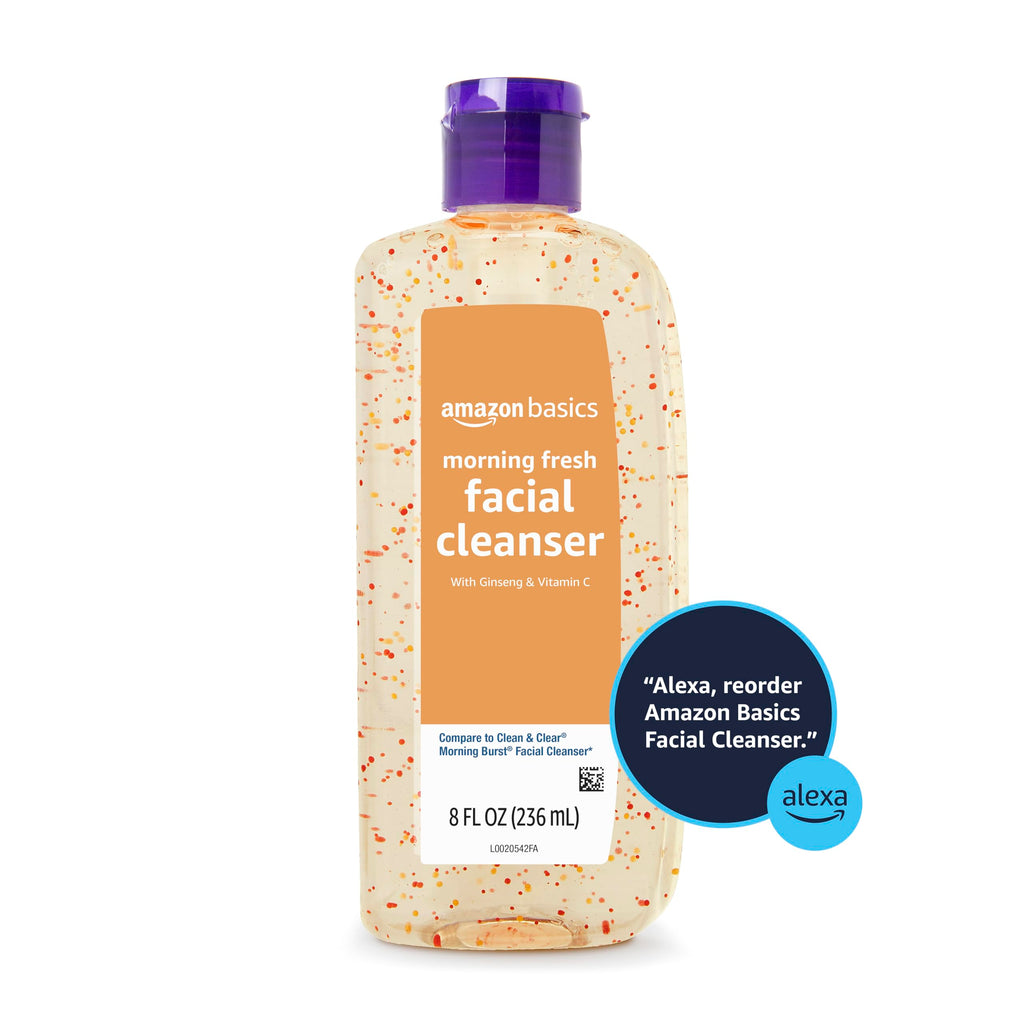 Amazon Basics Morning Fresh Facial Cleanser with Ginseng and Vitamin C, 8 fl oz