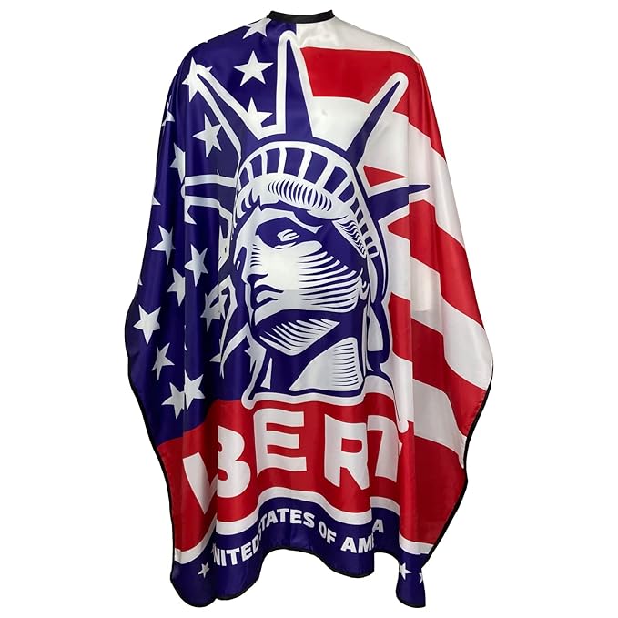 Barber Cape for Men, Haircut Cape Snap Closures, Professional Large Water-Resistant Hairdressing Gown for Hairstylist- 63”× 56”(American Flag Pattern)