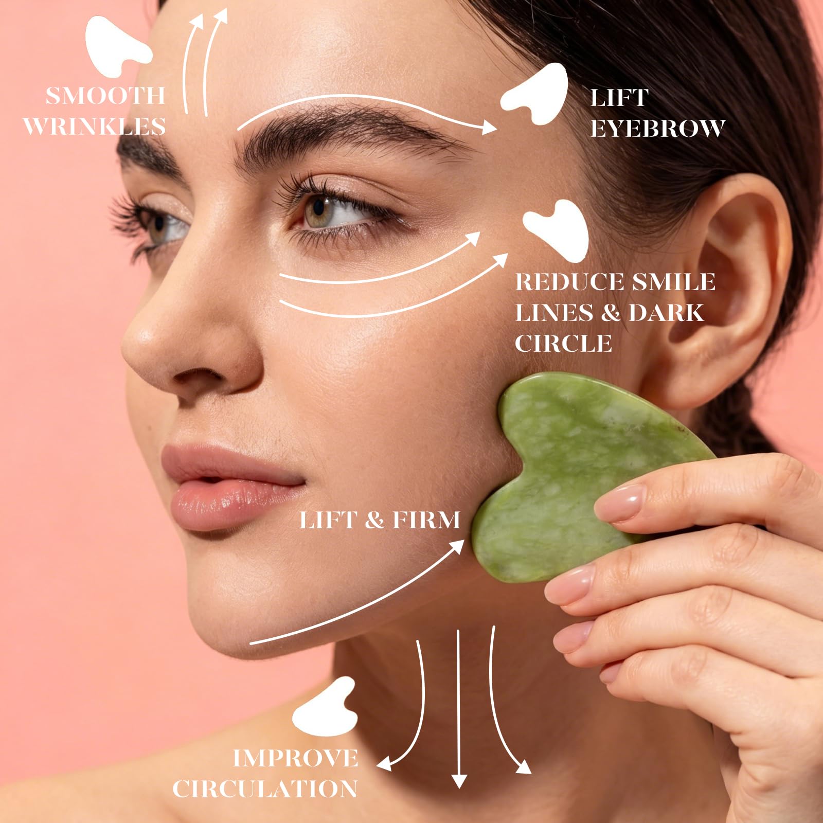 BAIMEI IcyMe Jade Face Roller & Gua Sha Set,Self Care Gifts for Women