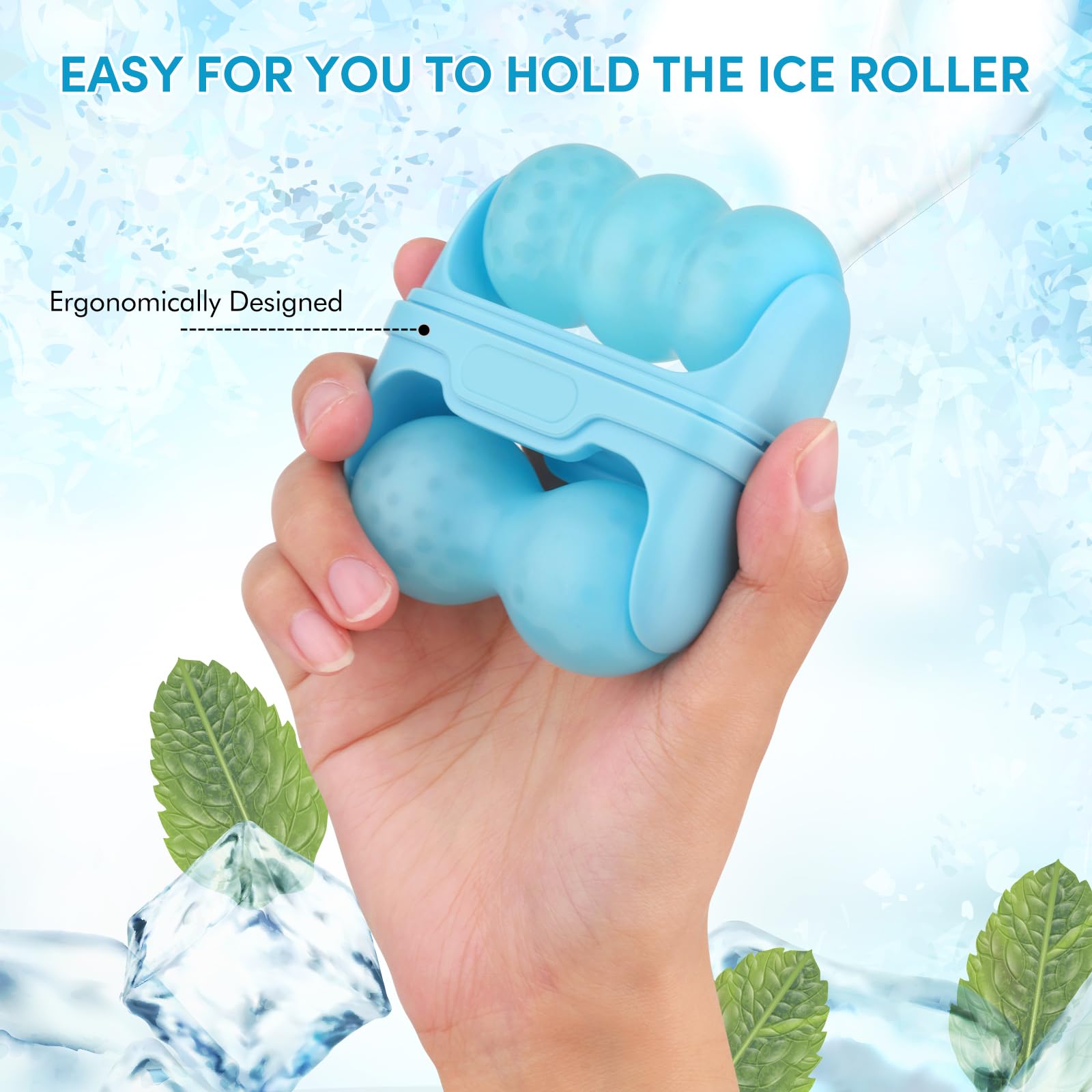 Fronnor Ice Roller for Face,Eyes,Cooling to Tighten Brighten Complexion,Soothing Skin Care Tool,Massager Under Eye Puffiness,Gift for Women