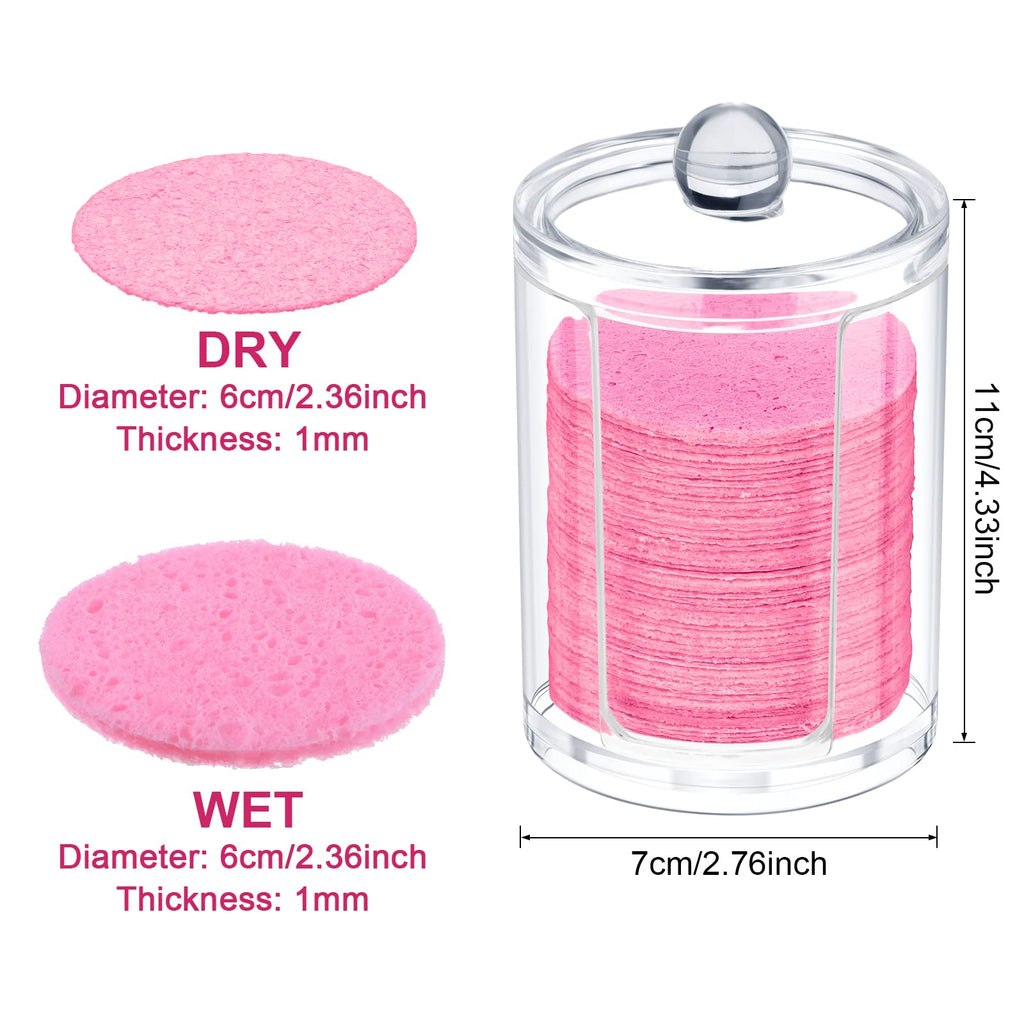 Geiserailie 50 Pcs Compressed Facial Sponges Facial Makeup Natural Cosmetic Spa Sponges for Women Cleansing, Exfoliating Mask, Makeup Removal, Dead Skin, and Dirt, Travel Accessories(Pink)