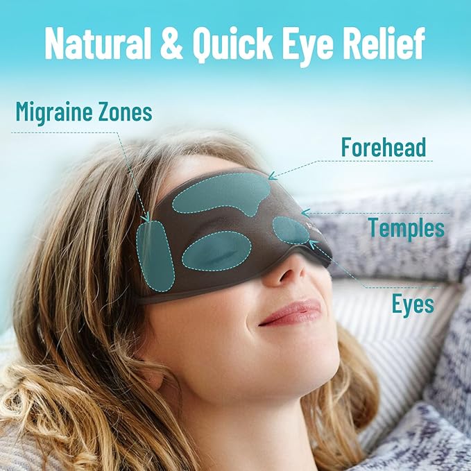 ATreebay 3D Gel Cooling Eye Mask, Weighted Eye mask for Sleeping, 3D Contoured Cup No Pressure Night Blindfold Sleep Mask, Ice Cold Pack Eyes Cold Compress for Puffy Eyes, Dark Circle, Black