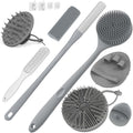 Manmihealth Silicone Body Scrubber Scalp & Toe Cleaning Brush Set 8PCS