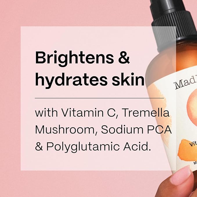 Mad Hippie Vitamin C Toning Mist – Skin-Brightening Toner for Face, Vitamin C Facial Mist Hydrating Spray, 4 Oz