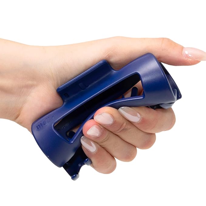 Mello Medium Hair Clip - Flexible Comfort Hair Claw for Women, Strong Hold for Thick & Thin Hair Styling, Durable Material, Matte Non-Slip Finish, Made in Korea, Patent Pending (Blue, Medium)