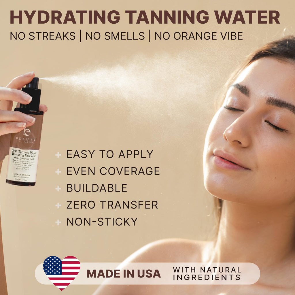 Bronzing Face Tanner Spray Mist, Sunless Face Tanning Water