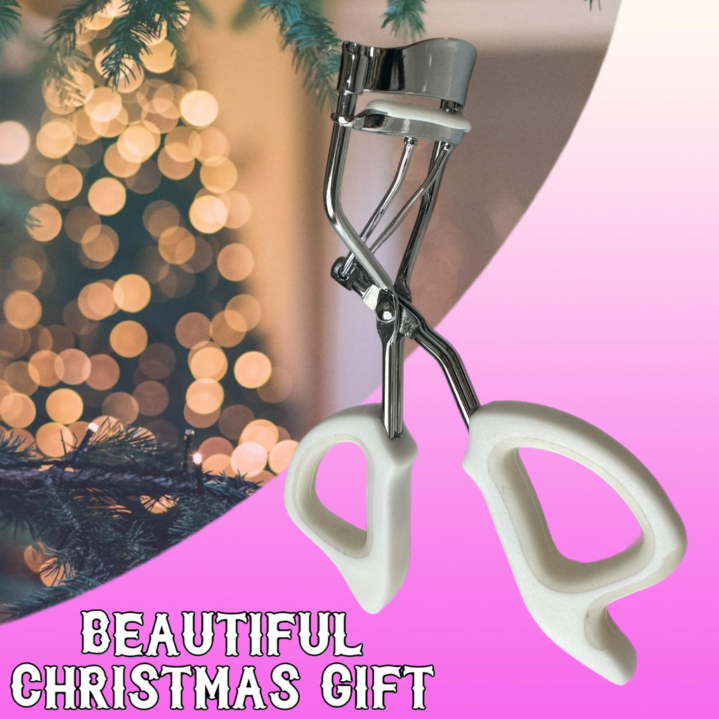 Precision Comfort Hold Easy Grip Professional Eyelash Curler Long Lasting Lifted Eyelashes Ergonomic Comfort Hold Voluminous Curls in Seconds Non-Slip Finger Grip (x2 White)