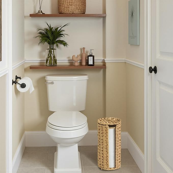 GRANNY SAYS Toilet Paper Storage Stand, Toilet Paper Holder Stand with Storage, Bathroom Tissue Holder, Freestanding Roll Stand, Waterproof Organizer for Bathroom