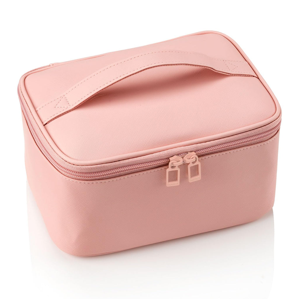OCHEAL Pink Makeup Bag,Travel Makeup Organizer Bag, Large Capacity Cosmetic Bags For Women Large Travel Toiletry Bag Girls Traveling With Brush Slot And Divider