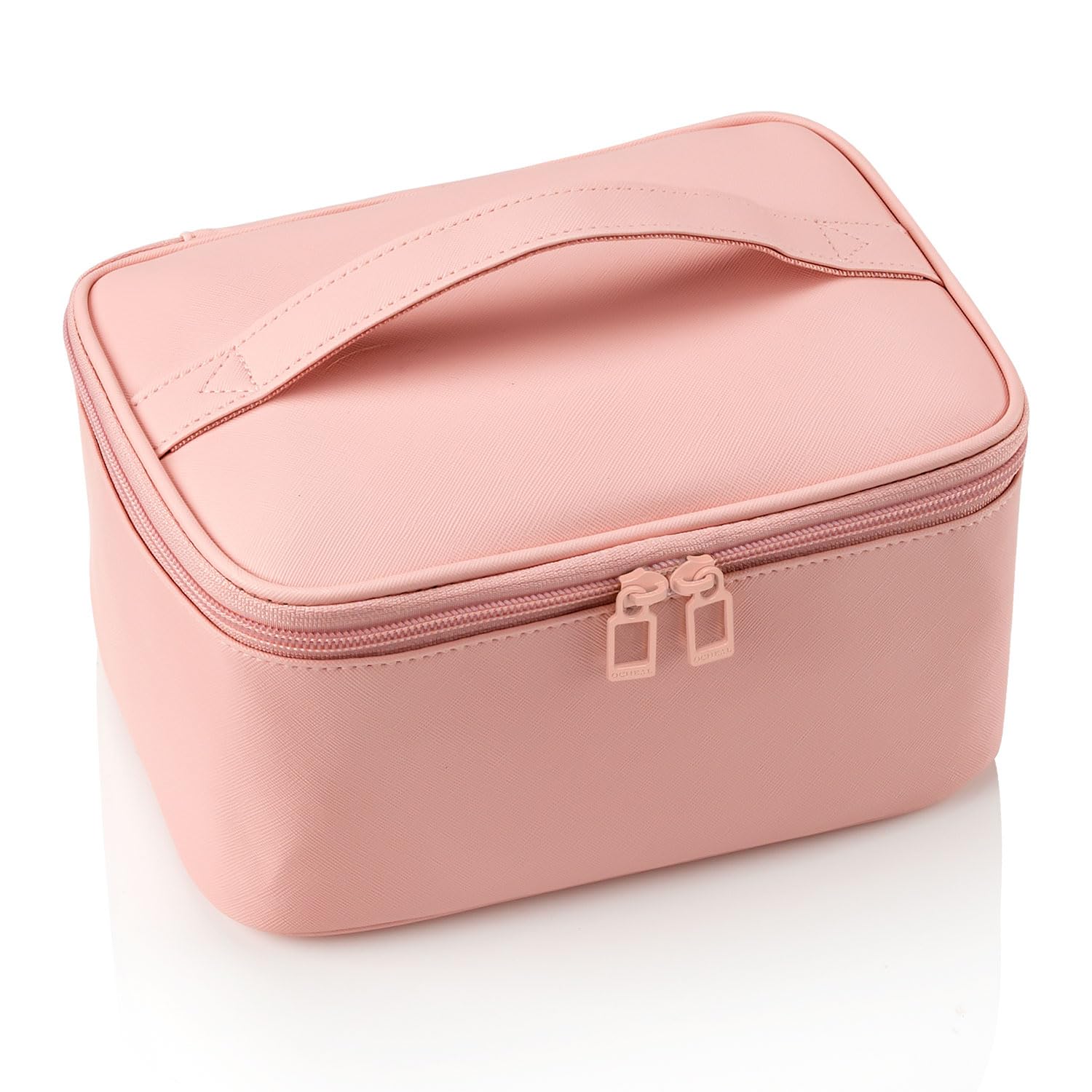OCHEAL Pink Makeup Bag,Travel Makeup Organizer Bag, Large Capacity Cosmetic Bags For Women Large Travel Toiletry Bag Girls Traveling With Brush Slot And Divider