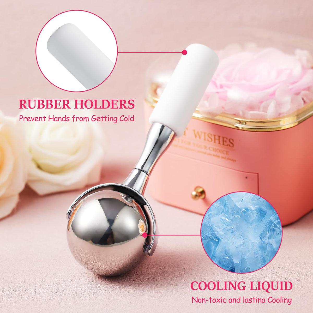 360° Rotating Ice Globes for Face & Eyes,Cryo Sticks Facial Skin Care Tools