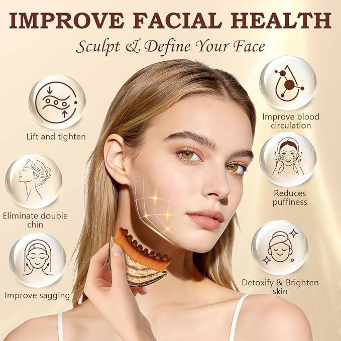 Pnctho Lymphatic Contour Face Brush-Yellow