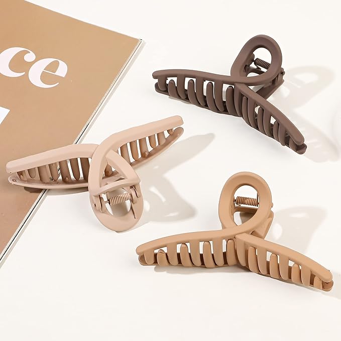 Claw Thick Hair Clips for Women - Big Butterfly Jaw Clips for Long and Curly Hair, Strong Hold Durable Matte Clamps