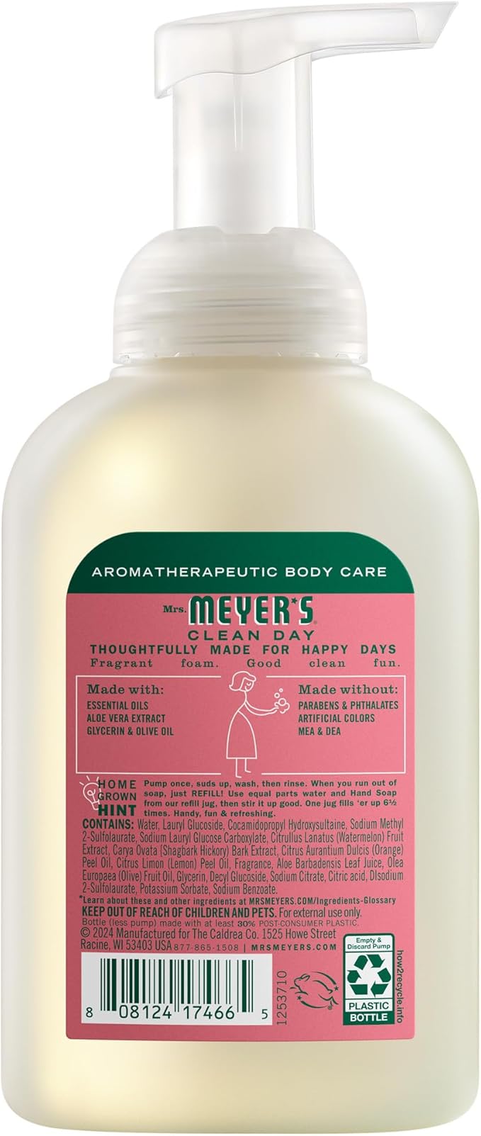 Mrs. Meyer's Clean Day Foaming Hand Soap, Watermelon Scent (10 Fl oz (Pack of 1))
