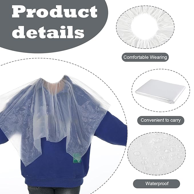 20 Pcs Disposable Capes Waterproof Hair Cutting Cape Hair Color Cape Disposable Hair Salon Capes for Hair Stylist, Hair Dye and Styling Bibs for Home and Salon Use 39 x 39 inch Disposable Barber Cape