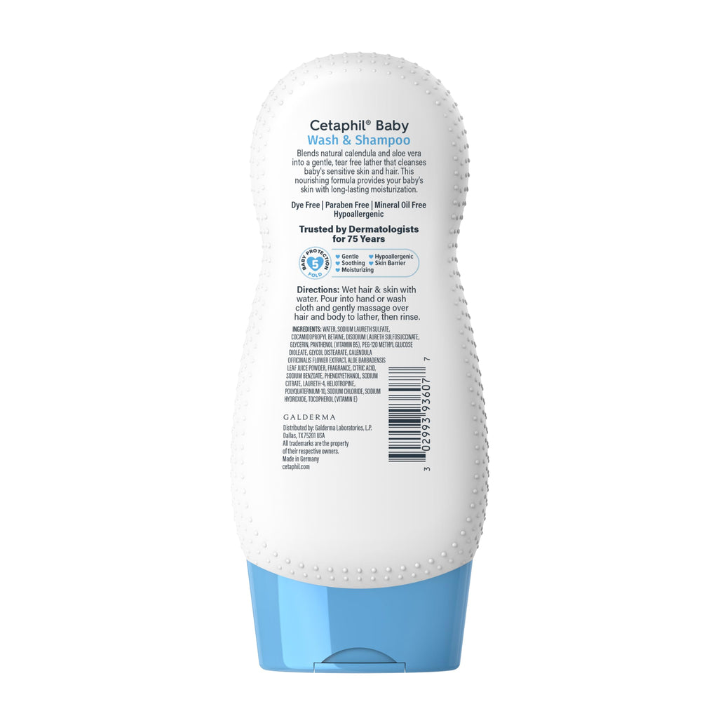 Cetaphil 2-in-1 Baby Shampoo & Body Wash, Tear Free, Calendula, 7.8 Fl Oz