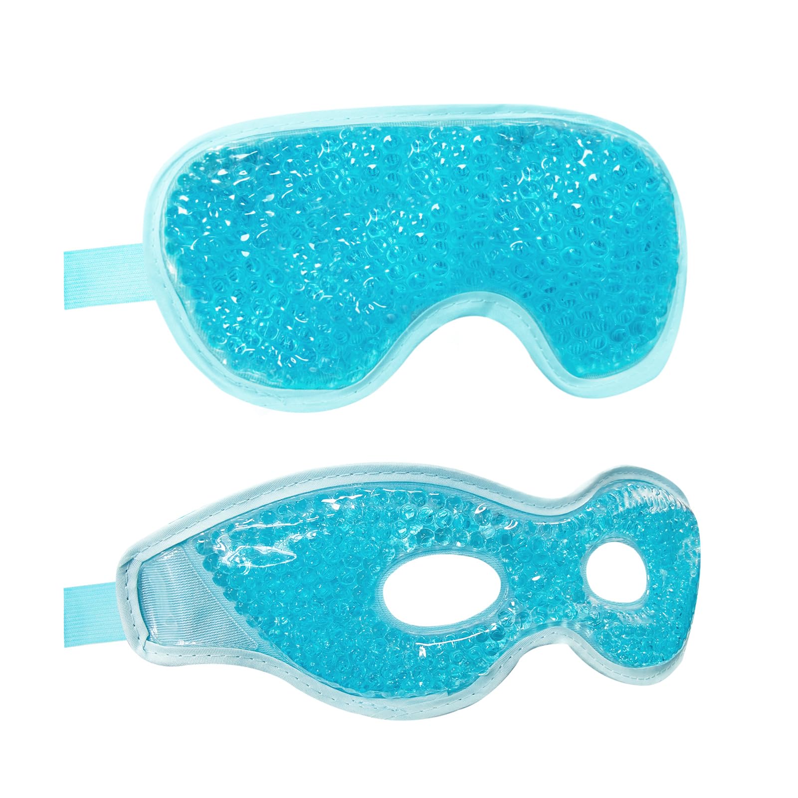 Permotary Cooling Eye Mask with Gel Bead 2 Pack Gel Eye Mask Cold Eye Mask for Relaxtion,Puffy Eyes Reusable Cold & Warm Compress for Puffiness,Dry Eyes,Headaches,Migraines,Stress Relief,Post Surgery