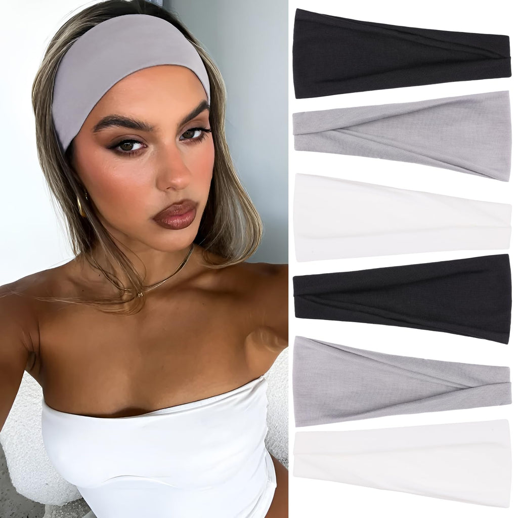 RuiYok Workout Wide Headbands for Women Non Slip Head Bands,6 Packs