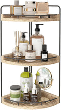 Fixwal 3 Tier Corner Bathroom Countertop Organizer Vanity Wood Shelf Black