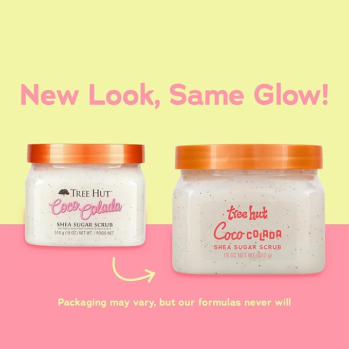 Tree Hut Coco Colada Body Scrub, Exfoliating Sugar Scrub, Vegan, 18 Oz