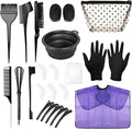 26 Pcs Hair Dye Kit - Hair Coloring Tools Set with Tinting Bowl, Agitator, Dye Brushes, Ear Covers, Hair Clips, Cape & More - For Salon Use & Home DIY Bleaching, Coloring