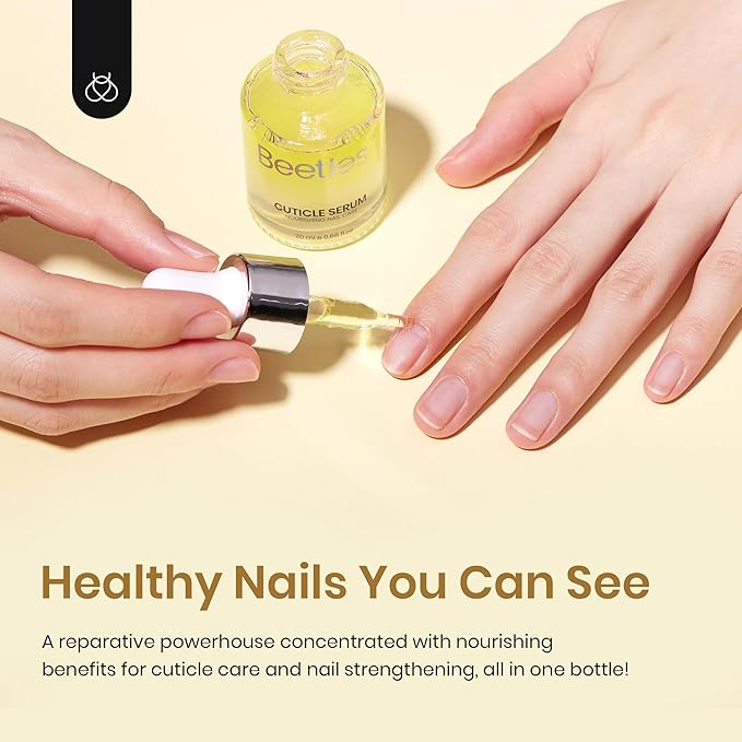Beetles 20ml Cuticle Oil Nail Oil Care for Nail, Hydrating Oil For ed Cuticles, Remedy For Damaged Skin & Thin Nails Vitamin E, Rice Bran & Sweet Almond Oils Softener Nail Gift