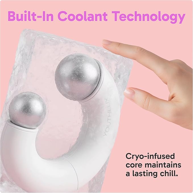 YOUTHLUX MagniGlow Roller | Magnetic Ice Globes for face with Dual Rollers | Cooling Beauty Ice Face Roller, Eyes & Neck | Portable Skincare Facial Massager for Puffiness Relief & Daily Self-Care