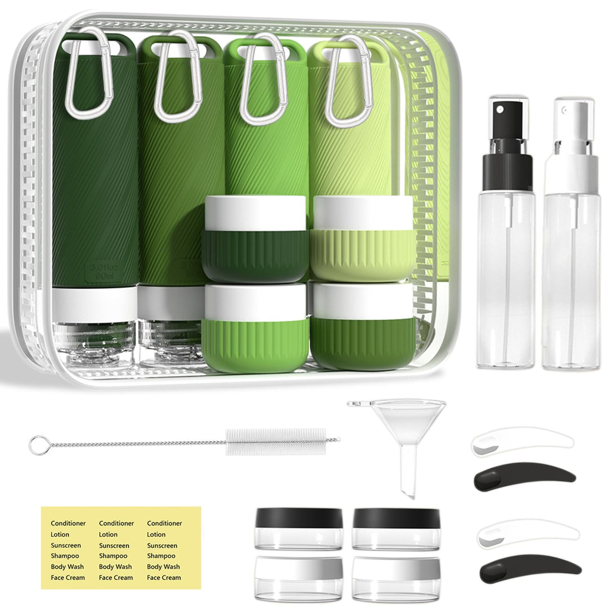 Udihch Travel Toiletry Containers 26Pcs Silicone Leakproof TSA Approved Set