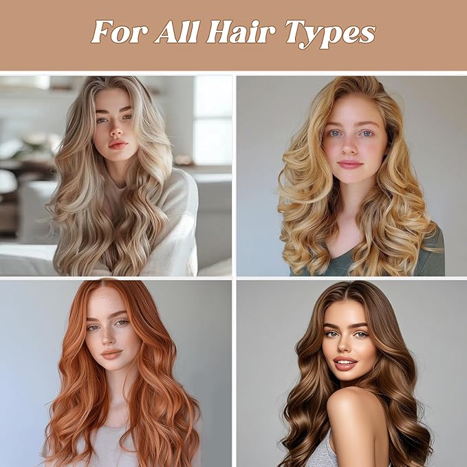 Togayu Heatless Curling Rods for Overnight Curls - Jumbo Soft Hair Rollers to Sleep in, No-Damage Flexi Rods with Silk Scarf - For All Hair Types and Texture - 6pcs