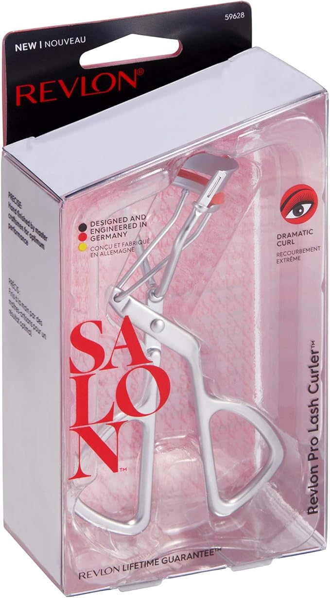 Revlon Salon Pro Eyelash Curler, Made with Corrosion Resistant Stainless Steel, For a Dramatic Curl, with Latex Free Silicone Pads