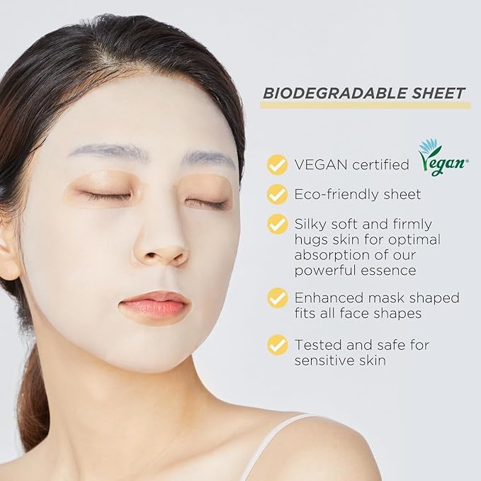 Mediheal Best Korean Sheet Mask - Vita Essential Face Mask 10 Sheets Vitamin Mask For All skin types Smoothing Tightening Toning up Brightening (Pack of 2)