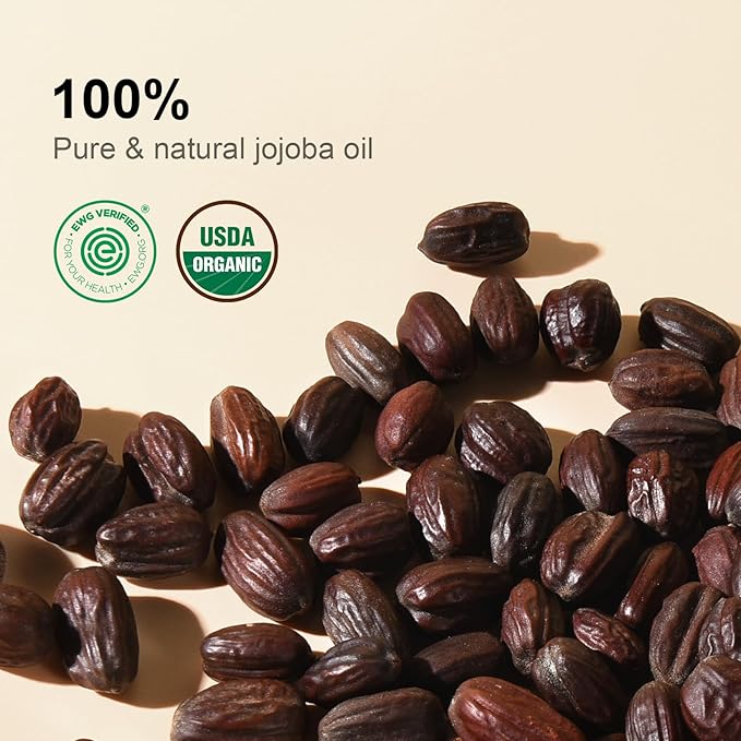 Yoken Organic Jojoba Oil 4oz with dropper, Pure for Nails, Face & Skin Care