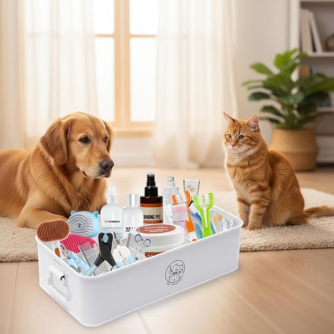 Duimbok Dog Cat Grooming Supplies Organizer, Pet Grooming Tote Bag Perfect for Dog Hair Vacuum & Grooming Tool Kit Accessories,Multi-Functional Pet Organizers and Storage for Home, Travel