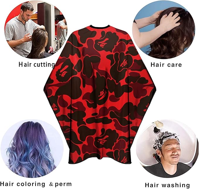 Barbohoo Barber Cape for Men Professional Hair Cutting Salon Cape with Snap Closures Waterproof Large Hairdressing Styling Cape Gown for Barber- 63”× 56” (New Camouflage C)