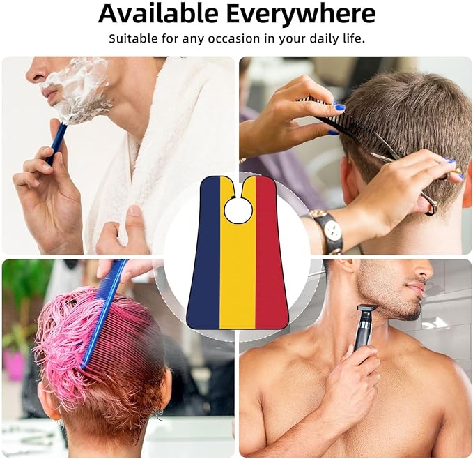 YQxwJL Flag Of Chad Print Beard Bib Shaving Apron, Beard Hair Trimming Cape Gift For Dad