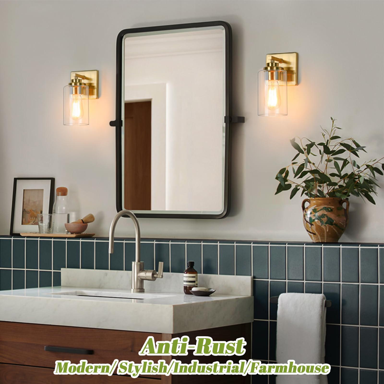 VerRon Modern Vanity Lights, Gold Bathroom Light Fixtures