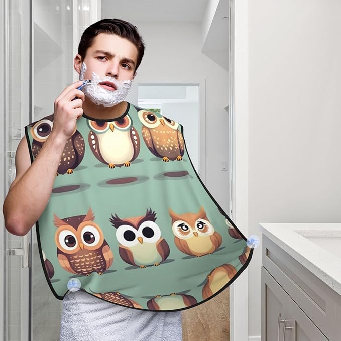 Pansy Perfection Print Beard Bib Shaving Apron, Beard Hair Trimming Cape Gift For Dad