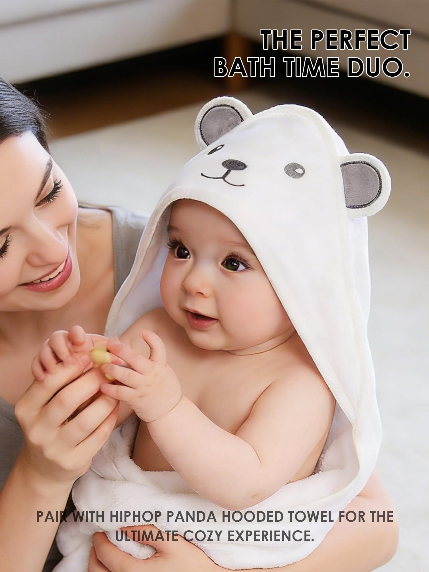HIPHOP PANDA Ultra Soft Baby Washcloths, 2-Layer Absorbent Wash Cloths