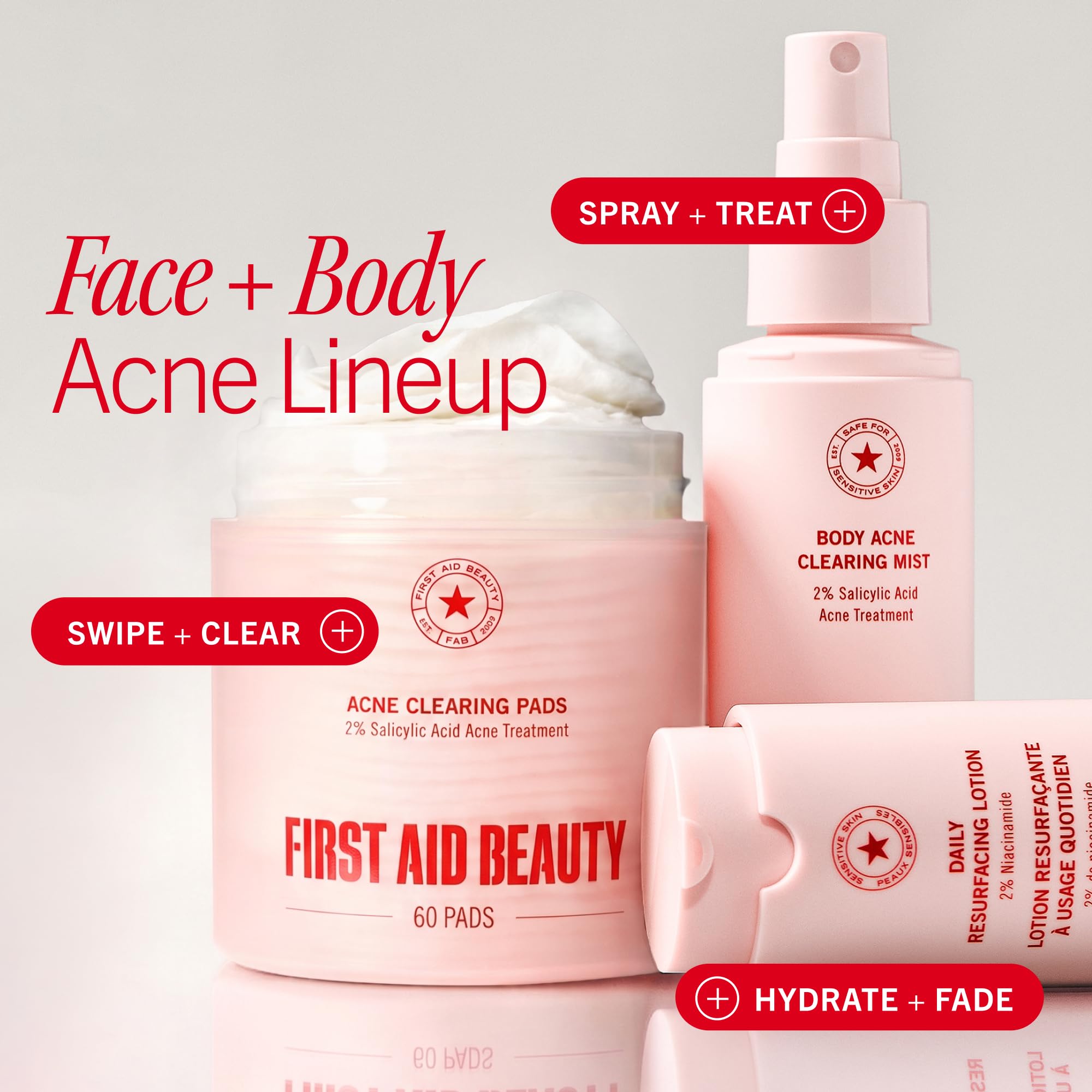 First Aid Beauty Acne Treatment Pads, 2% Salicylic Acid, 60 ct