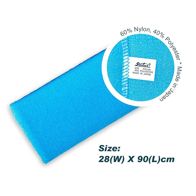 SALUX Nylon Japanese Beauty Skin Bath Wash Cloth/Towel - Blue