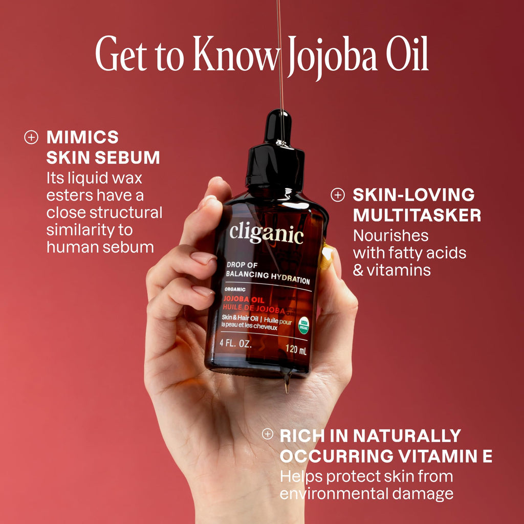 Cliganic Organic Jojoba Oil Bulk, Gallon Size 128oz, 100% Pure - Non-GMO